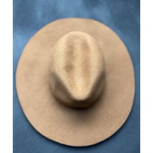 Lovely Bird Tan-Brown 100% Wool Floppy Hat Women's Chic Boho Wide Brim Fedora